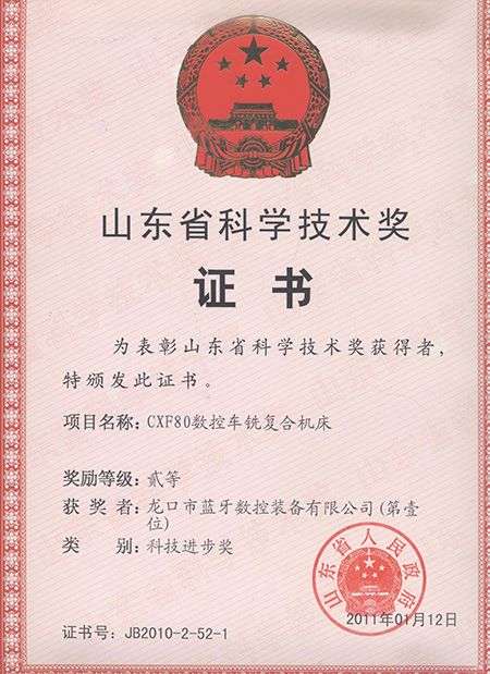 山東省科技進(jìn)步二等獎
